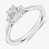 Platinum Excellence Platinum 0.75ct Certificated Emerald Cut Diamond Three Stone Ring TRL32419