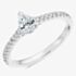 Platinum Excellence Platinum 0.53ct Certificated Pear Cut Diamond Shoulder Set Solitaire Ring ENG4428