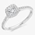 Platinum Excellence Platinum 0.48ct Certificated Cushion Cut Diamond Shoulder Set Halo Ring ENG4048SMT