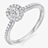 Platinum Excellence Platinum 0.53 Certificated Oval Cut Diamond Shoulder Set Halo Ring ENG6529SMT2