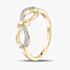 9ct Yellow Gold 0.10ct Brilliant Cut Diamond Bow Ring THR39179-10 (YG)