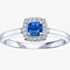 9ct White Gold Sapphire 0.07ct Diamond Ring 51Y61WG-10 L (SAP)