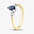 18ct Yellow Gold Pear Cut Sapphire & Baguette Cut Diamond Shoulder Set Solitaire Ring 18DR277Y-SAP L