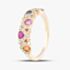 18ct Rose Gold Brilliant Cut Sapphire, Ruby & Diamond Half Eternity Ring R39152KP18V 18KR
