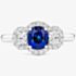 Tivon 18ct White Gold Sapphire & Diamond Triple Cluster Ring RW-1456-BS M 