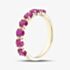 Gold Impression 9ct Yellow Gold Oval Cut Ruby & Diamond Half Eternity Ring 50M50-10 RUBY