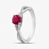 9ct White Gold Ruby & Diamond Crossover Ring OJR1703-R 