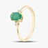 9ct Yellow Gold 0.55ct Oval Cut Emerald & 0.03ct Diamond Shoulder Set Solataire Ring THR40125-ED (YG)