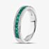 18ct White Gold Brilliant Cut Emerald & Diamond Half Eternity Ring R46030W-EM N