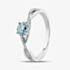  9ct White Gold Aquamarine & Diamond Crossover Ring OJR1703-AQ 