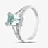 9ct White Gold Emerald Cut Aquamarine & Diamond Split Shoulders Ring PR07262W AQ