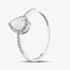 9ct White Gold Opal & 0.10ct Diamond Pear Cluster Ring DR1606WOP