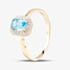 9ct Yellow Gold Topaz 0.08ct Diamond Cluster Ring DR1619YBT