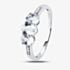 9ct White Gold Aquamarine Diamond-Shouldered Trilogy Ring BSR10633-AQ
