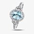 9ct White Gold Topaz 0.26ct Diamond Ring L54244