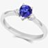 Tivon 18ct White Gold Pear-Cut Tanzanite & Diamond Three Stone Ring CRW1SPR6TZ M1/2