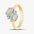 18ct Yellow Gold Oval Opal & Brilliant Cut Diamond Twist Ring 59210OPG6 M