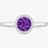 Tivon Classic 18ct White Gold Amethyst & Diamond Cluster Ring RW-1656-AM