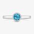 Tivon Classic 18ct White Gold 0.90ct Blue Topaz & 0.08ct Brilliant Cut Diamond Halo Ring RW-1656-BT