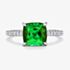 Tivon 18ct White Gold Cushion-Cut Green Tourmaline & Diamond Ring RW-2009-GT