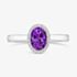 Tivon 18ct White Gold 0.70ct Oval Amethyst & Diamond Classic Ring RW-1650-AM