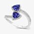 Tivon 18ct White Gold Tanzanite & Diamond Twist Classic Ring RW-0427-TZ