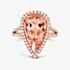 Tivon 18ct Rose Gold 4.17ct Pear-Cut Morganite & Diamond Cocktail & Champers Ring RR-1405-MG