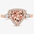 Tivon 18ct Rose Gold Trillion-Cut Morganite and Diamond Cluster Ring RR-1712-MG M1/2