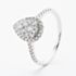9ct White Gold Pear Cut 0.50ct Diamond Shoulder Set Cluster Ring CDW01-050-9W