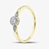 Pure Brilliance 9ct Yellow Gold 0.08ct Brilliant Cut Diamond Cluster Shoulder Set Ring THR44876-08 (YG)