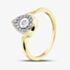 Pure Brilliance 9ct Yellow Gold 0.15ct Brilliant Cut Diamond Pear Shape Cluster Ring THR40292-15CH