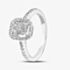 Pure Brilliance 9ct White Gold 0.49ct Round Cut Diamond Halo Cluster Ring THR15209-50
