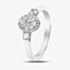 White Gold Oval 0.5ct Diamond Shoulder Cluster Ring 31139YW/50-9