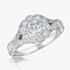 18ct White Gold Vintage 0.68ct Flower Cluster Split Diamond Shoulders Ring VR14(4.0)