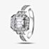 18ct White Gold 1.00ct Certificated Emerald-cut Diamond Halo Ring 3139WG/100-18
