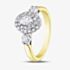 18ct Yellow Gold 0.80ct Multi-Cut Diamond Oval Cluster Ring 31169YW/80-18