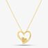 9ct Yellow Gold Double Heart Diamond Pendant Necklace PP03110Y