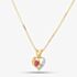 9ct Yellow Gold Ruby & Diamond Heart Necklace LT13070C RUBY