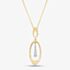 9ct Yellow Gold Diamond Oval Dropper Necklace P4537YW/10C-10