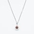 9ct White Gold 0.25ct Garnet & 0.13ct Diamond Halo Pendant Necklace NTP409GARD-9WG