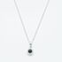 9ct White Gold 0.31ct Sapphire & 0.13ct Diamond Halo Pendant Necklace NTP409SD-9WG