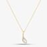 9ct Yellow Gold 0.08ct Brilliant Cut Diamond Tear Drop Necklace THP43039-08 (YG)