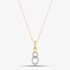 9ct Yellow Gold 0.08ct Brilliant Cut Diamond Open Circle Necklace THP43040-08 (YG)