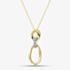 Pure Brilliance 9ct Yellow Gold 0.05ct Pave Diamond Oval Linked Pendant Necklace THP44319-05NJ