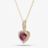 9ct Yellow Gold Ruby & Diamond Heart Pendant Necklace RJP04753-R