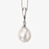 9ct White Gold Diamond Freshwater Pearl Drop Loose Pendant GP2018W