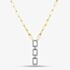 9ct Yellow Gold 0.25ct Diamond Triple Rectangle Link Necklace THN38770-25