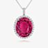 Tivon 18ct White Gold Oval 7.78ct Pink Tourmaline & Diamond Cocktails & Champers Pendant PW-0998-PT
