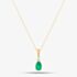 9ct Gold Oval Emerald Diamond Cluster Pendant VP0S296 9KY-EM