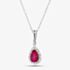 9ct White Gold Diamond Ruby Pear Shape Pendant VP0S604 9KW-RUBY